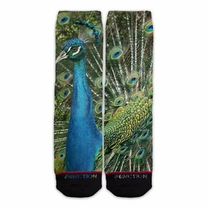 Function - Peacock Socks Realistic Birds Zoo Animals Mens Womens Unisex Midcalf - Picture 1 of 4