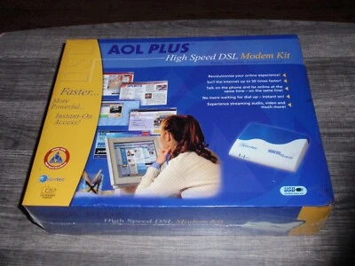 AOL Plus High Speed DSL Modem Kit New Complete Sealed In Box Actiontec Qwest USB - Image 1 of 4