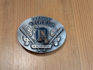 1994 Siskiyou Bergamot 3" Belt Buckle DETROIT TIGERS MLB Baseball Pewter USA VGC - Picture 1 of 10