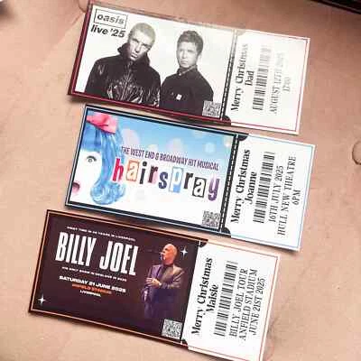 NEWHOUSE LABELS Personalised Surprise Concert Music/Event Ticket Souvenir Gift Keepsake Voucher