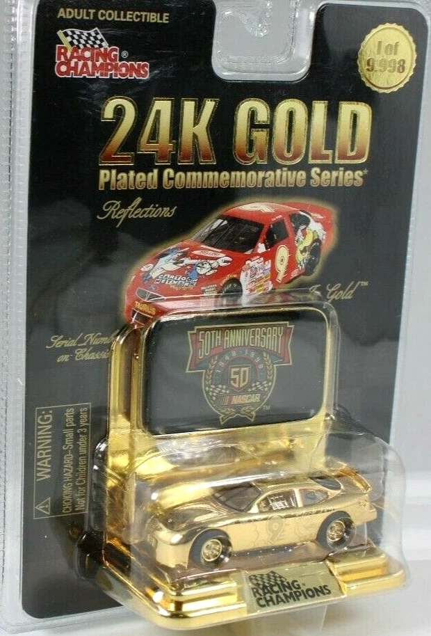 Racing Champions 24k Gold #99 50th Anniversary NASCAR Die Cast Car Scale 1 64