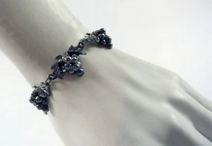Vtg Hecho Mexico Icurla Bracelet 925 Sterling Silver Grape Vine Cluster 6" Kids - Picture 1 of 9