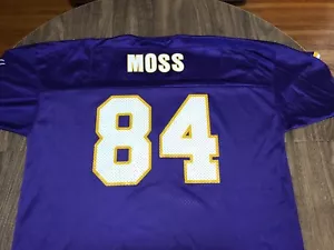 Maglia Randy Moss 84 Minnesota Vikings XL Viola Campione NFL Calcio - Foto 1 di 10