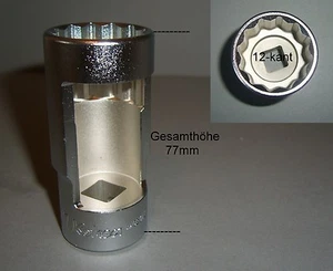 Koken Spezial Stecknuss 1/2" offen Sw. 27 Lg.77mm 12-kant für Einspritzdüsen - Bild 1 von 1