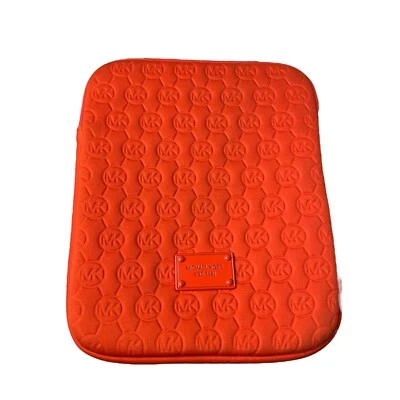 MK Michael Kors Padded Tablet iPad Sleeve Cover Orange Neoprene 8" x 10" GS 1201 - Image 1 of 4