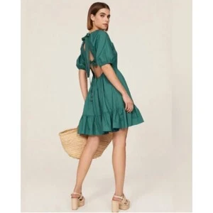 Peter Som Aqua Green Dress Open back Tie Dress - Picture 1 of 6