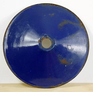 Vintage 25cm French Enamel Lampshade - Blue Industrial Lightshade Lighting Gift - Picture 1 of 5