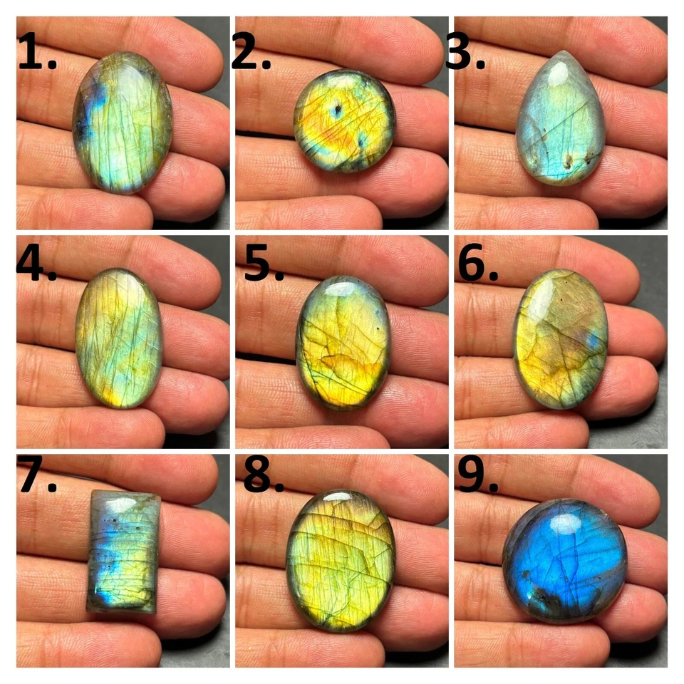 Cabochão de labradorita natural pedra preciosa semipreciosa para fazer joias J 9579 - Imagem 1 de 1