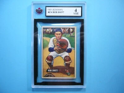 1951 BOWMAN MLB BASEBALL CARD #214 BOB SWIFT KSA 4 VG/EX NICE!! '51 GL - Image 1 of 2