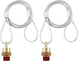 2 Pack of 3/8" NPT Air Tank Drain Valve with 60" Cable,For Air Compressor - Picture 1 of 5