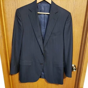 Sartoria Sarar ~ Navy Pinstripe Roma Superfine Wool Suit Jacket Men's 50EU/40US - Picture 1 of 11