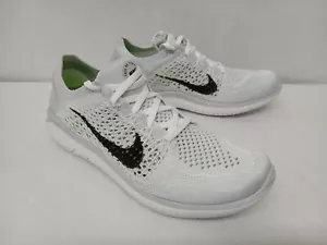 Nike Women's Free RN Flyknit 2018 Running Shoes 942839-100 White Black Sz 7.5 - Picture 1 of 11