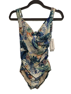 Traje de baño para mujer JANTZEN TALLA 8 control de barriga adelgazante floral de una pieza acolchado NUEVO Foto 1 de 4