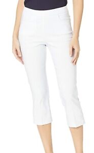 Tribal Women's Pants White Size 16W Plus Pull On Solid Capri Stretch $68 #480