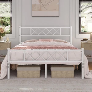 Metal Platform Bed Frame Mattress Foundation with Headboard and Footboard No Box - Picture 1 of 9