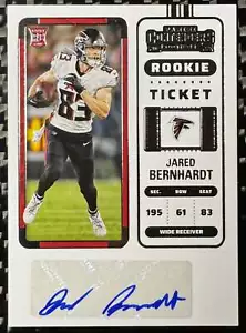 Boleto de novato Panini Contenders 2022 Jared Bernhardt RC #287 Auto Falcons - Imagen 1 de 2