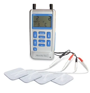 PHYSIO DUO TENS + machine, 4 pads, USB charger, natural pain relief unit - Imagen 1 de 4