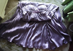 Marc Bouwer 100% Silk Strapless Embellished Glamit Plum Purple Maxi Prom Dress - Picture 1 of 18