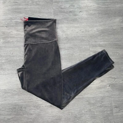 Spanx Leggings Women's 2X Gray Velvet Silver Chrome Stretch 2070P Cozy Soft - Image 1 of 4