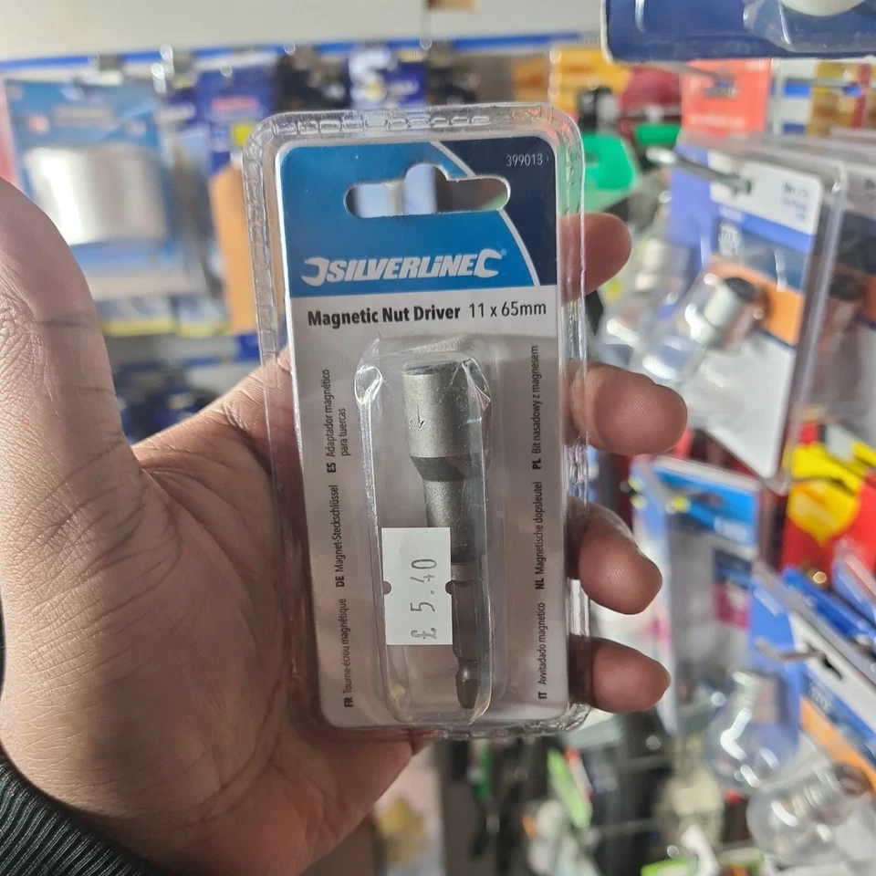 Silverline Magnetic Nut Driver 11 x 65mm, 1/4" Hex Shank  - Image 1 of 1