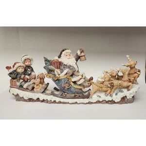 Kirkland's Santa Schlitten Rentier Figur Weihnachten Deko - Bild 1 von 10