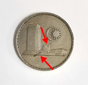Mazuma *MC2129 Malaysia 1968 Parliament 50 Sen Security Edge Lamination Error EF - Picture 1 of 6