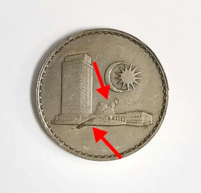 Mazuma *MC2129 Malaysia 1968 Parliament 50 Sen Security Edge Lamination Error EF - Image 1 of 4