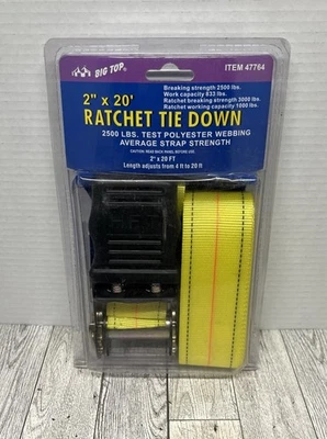 Gancho recubierto de vinilo con correa de amarre de trinquete de 20 pies X 2 pulgadas 2500 libras resistente Foto 1 de 2