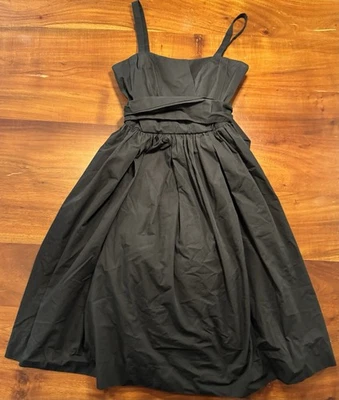 J. Crew Black Sleeveless Back Tie Flare Lined Cocktail Event Dress Sz 6 - Image 1 of 4