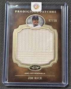 2012 Topps Tier One Jim Rice Prodigious Patches 2/10 GAME USED Relic Red Sox - Picture 1 of 3