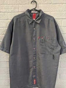 Marc Ecko Unltd Medium Chambray Short Sleeve Y2K Button Up Shirt - Picture 1 of 19