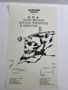 Vintage. ORIG. PUNK SHOW FLYER 21.05.83 D.O.A. , SUICIDAL TENDENCIES, YOUTH BRIGADE - Bild 1 von 22