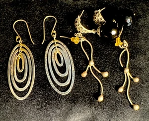 Set 3 Paar Ohrringe 925 Sterling Silber Ohrhänger Stil Französischer Draht Ohrstecker 0,7 g - Bild 1 von 11