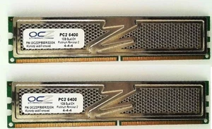 OCZ 🔧 Platinum Revision 2 x 1GB DDR2-800 PC2-6400 240-Pin Desktop RAM 🟥 ☆ - Picture 1 of 3
