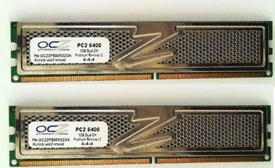 OCZ 🔧 Platinum Revision 2 x 1GB DDR2-800 PC2-6400 240-Pin Desktop RAM 🟥 ☆ - Image 1 of 3