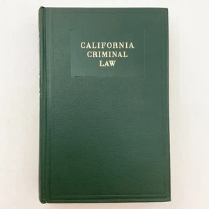 California Criminal Law Tenth Edition Hardcover Book Charles Fricke 1970 - Picture 1 of 24