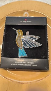 Harvey Lewis 2006 Hummingbird Christmas Ornament Swarovski Crystals - Picture 1 of 4