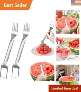 Cortadora de tenedor de sandía portátil compacta - 2 piezas para preparación de frutas divertida y práctica - Imagen 1 de 9
