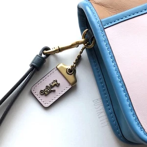 EUC Coach 1941 Britt Wristlet in Seashell Blue Pink Colorblock - Style No. 89328 - Picture 1 of 8