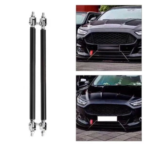15cm Verstellbar Front Stoßstange Lippe Splitter Spoiler Strebe Stange Spurhalter Schwarz - Bild 1 von 4