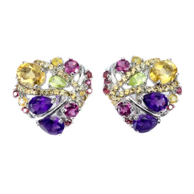 Sommer 925 Silber Ohrringe Oval Citrin Amethyst Saphir Edelstein Schmuck - Bild 1 von 4