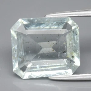 3.41ct 10.8x9.5mm Octagon Natural Greenish Blue Aquamarine - Unheated Brazil Gem - Picture 1 of 4