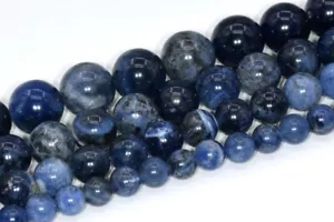 Perline di sodalite blu naturale AAA rotonde perline sfuse 3/4-5/6/8/9-10/12/15-16MM - Foto 1 di 16