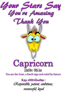 Capricorn A5 Personalised THANK YOU Greeting Card Zodiac, Horoscope,Stars PID192 - Picture 1 of 1