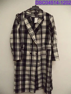 Women's Size 3X Halogen Double Breasted Check Coat Black & White HA418948WN - Image 1 of 4