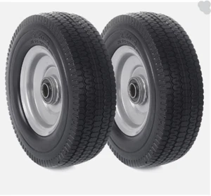 (2-PACK) 8 PULGADAS RUEDA SÓLIDA REPUESTO 2.50-4" NEUMÁTICO FLAT FREE COJINETE 5/8" - Imagen 1 de 5