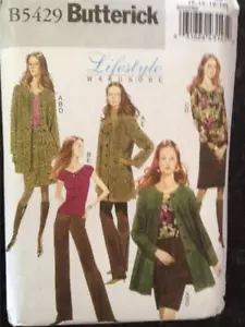 Butterick Sewing Pattern 5429 Ladies Misses Dress Coat Top Skirt Pants Size 8-14 - Picture 1 of 3