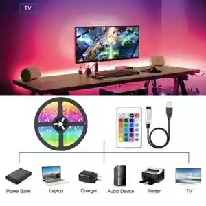 Led-Streifen 5M Mehrfarbig Girlande Comic Band Fernsteuerung TV Bluetooth - Bild 1 von 9