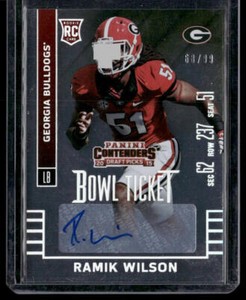 2015  Panini Contenders Draft Picks Ramik Wilson 241 Bowl Ticket  Auto /99