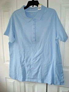 Polo Chambray Plus Damas Talla 1X Laura Scott Nuevo Con Etiquetas - Imagen 1 de 2